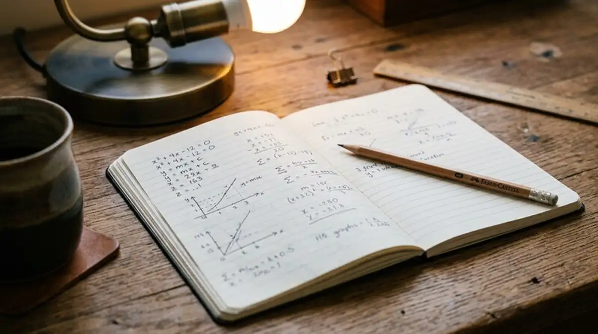 Notizbuch mit handschriftlicher Beispielrechnung zu Max Cashout und Umsatzfaktor