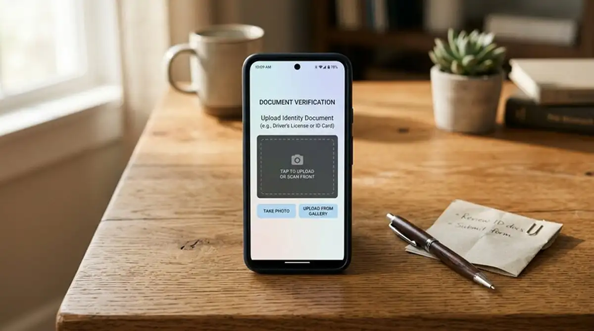 Smartphone mit Zahlungs-App und Auszahlungs-Beleg als Sinnbild für KYC und Auszahlung