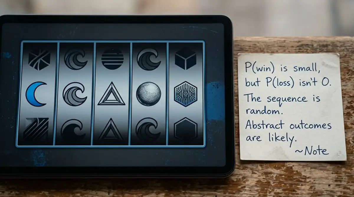 Neutrale Walzen und Spielsymbole auf einem modernen Bildschirm