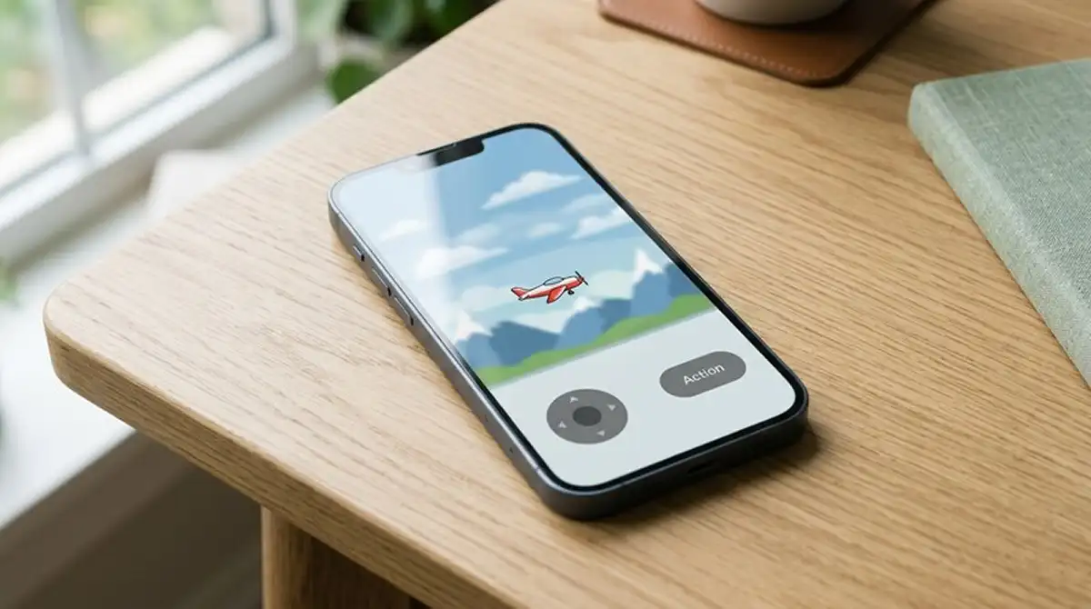 Smartphone mit neutraler mobiler Spieloberfläche ohne Logo