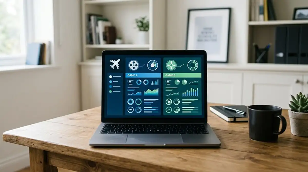 Laptop mit neutraler Prüfung eines Online-Casino-Angebots