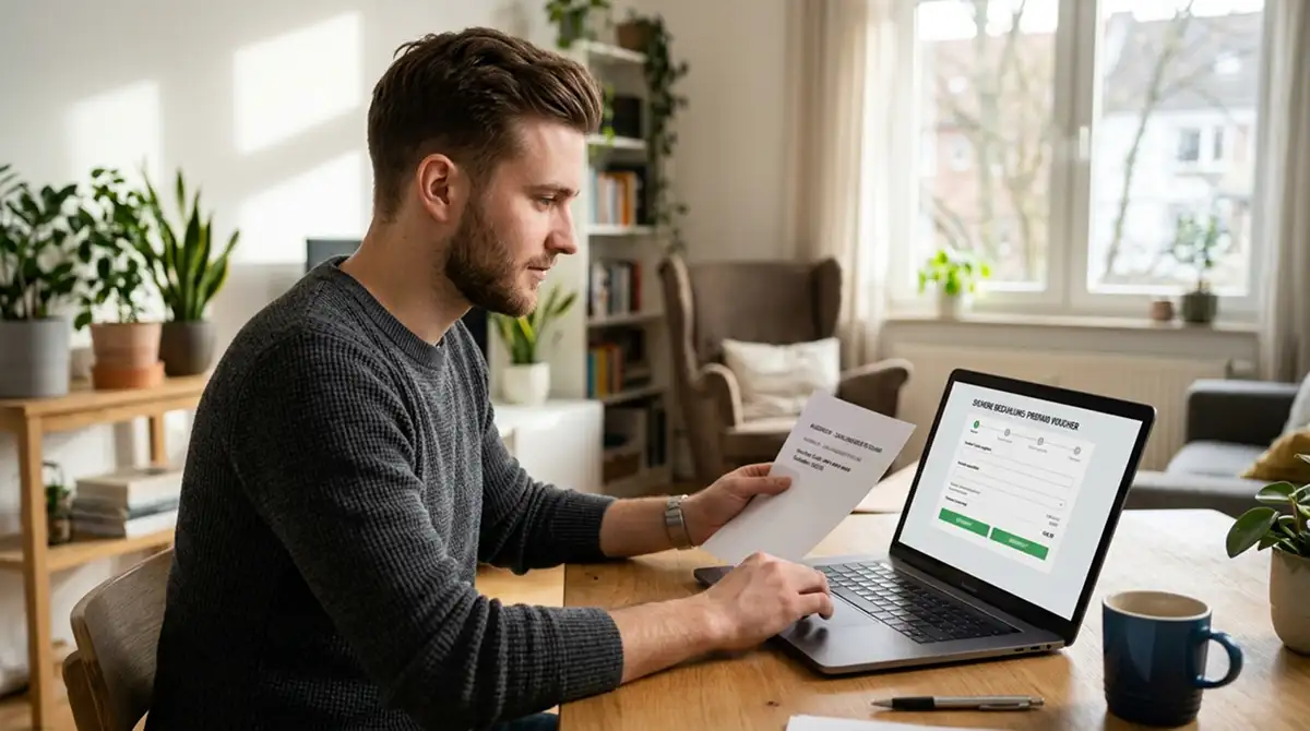 CashtoCode im deutschen Online-Casino neben einem Laptop