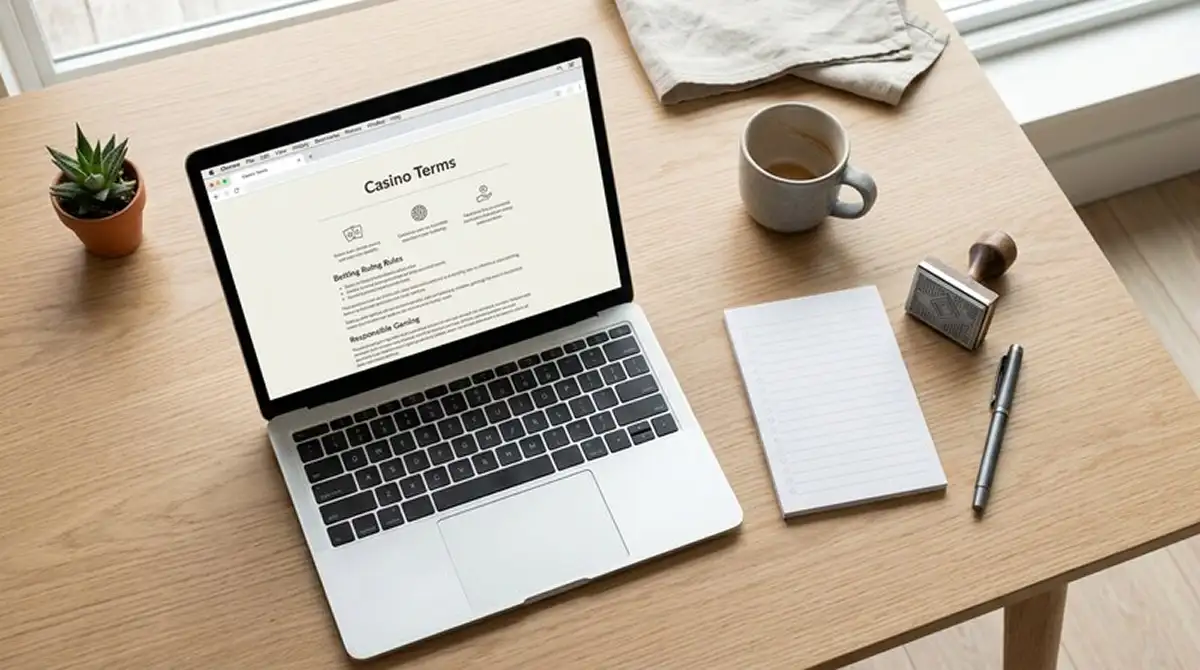 Checkliste mit Lizenz, Länderliste und Auszahlungshinweisen neben einem Laptop