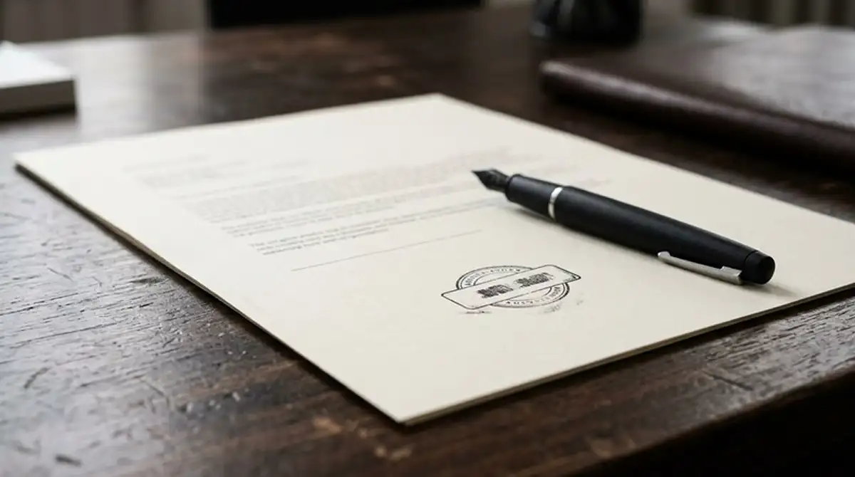 Behördliches Regelwerk mit Stempel als Sinnbild der deutschen Glücksspielaufsicht
