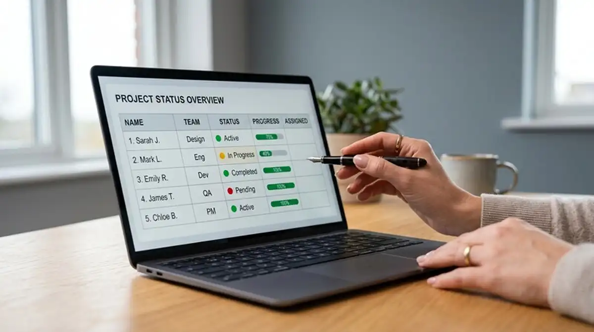 Laptop-Bildschirm mit einer umfangreichen Anbieterliste und einem Lupe-Symbol über dem GGL-Eintrag