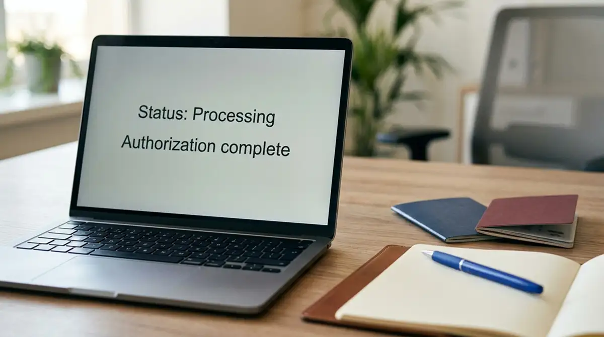 Kleine Auszahlung und KYC-Unterlagen neben einem Laptop