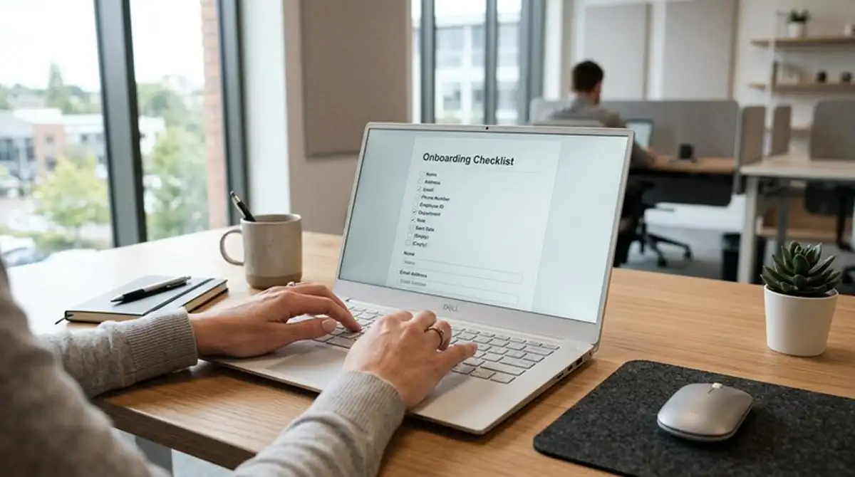 Laptop mit OASIS-Selbstausschluss-Formular auf dem Bildschirm