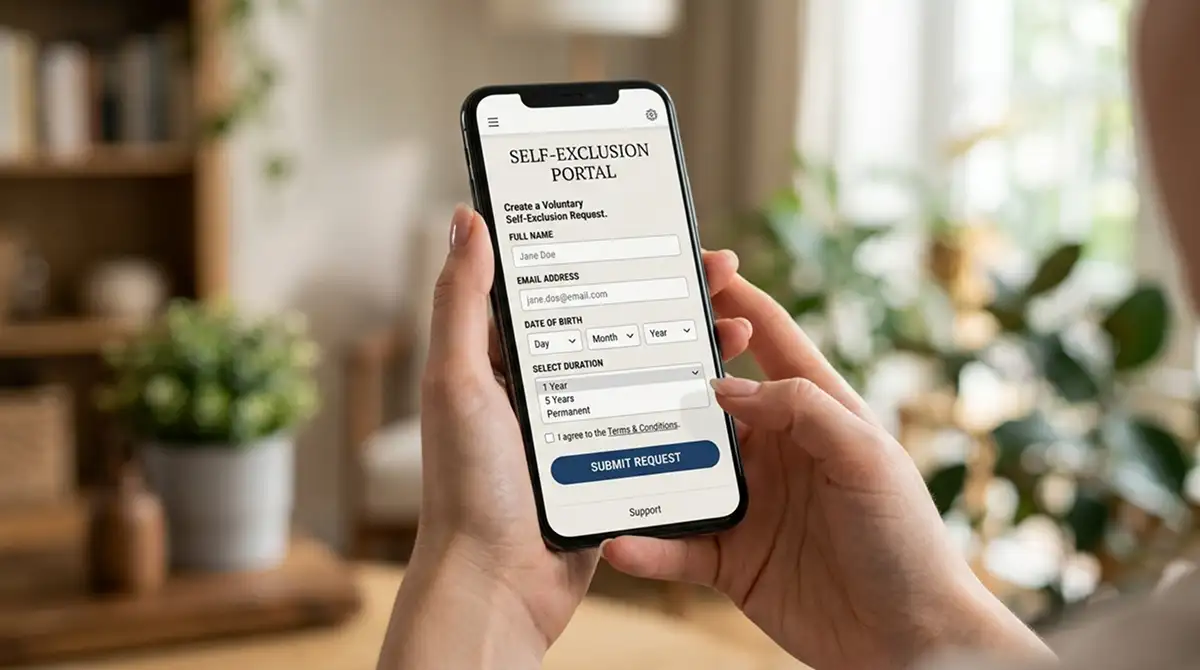 Smartphone mit OASIS-Portal Oberfläche und Sperrbestätigung