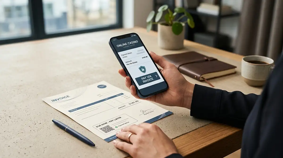 Rechnungszahlung im Online-Casino auf einem Smartphone