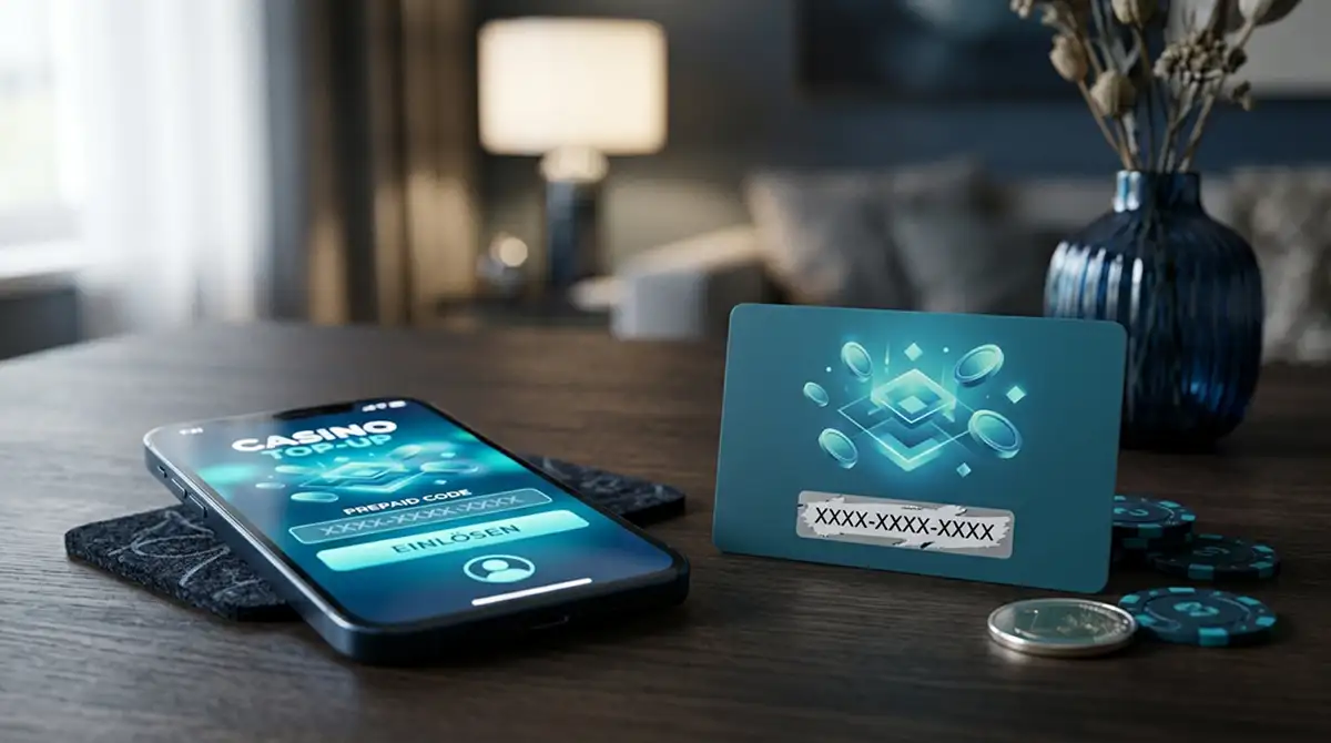 Paysafecard-Code im Online-Casino auf einem Smartphone
