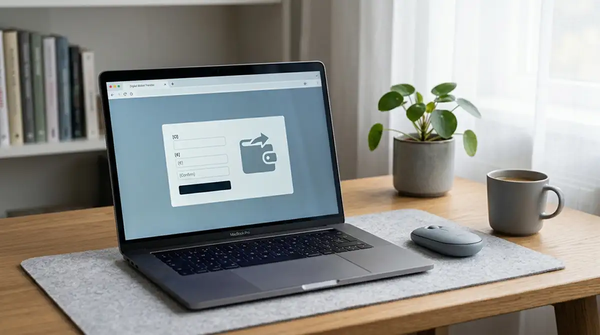 Skrill-Zahlung im Online-Casino auf einem Laptop