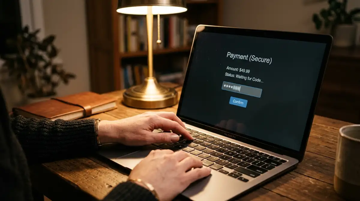 Einzahlung mit Paysafecard-PIN am Laptop