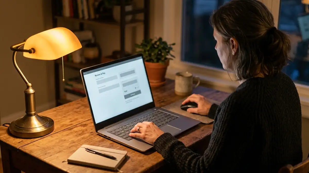 Prüfung einer PostFinance-Einzahlung am Laptop