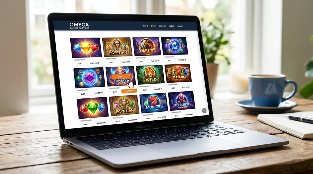 Offizielle Provider-Website mit Demo-Spiel-Galerie