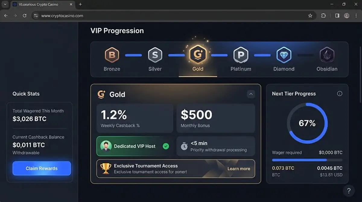 Stake VIP-Programm mit Stufensystem und Rückvergütung