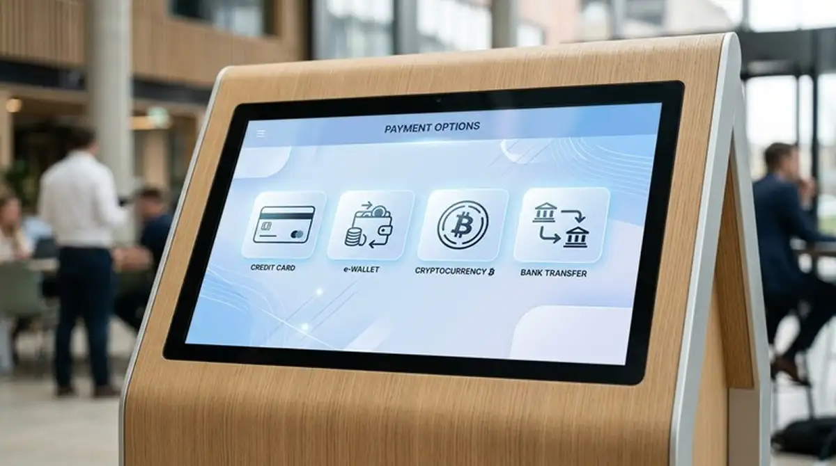 Generische Zahlungsmethoden-Icons auf digitalem Bildschirm